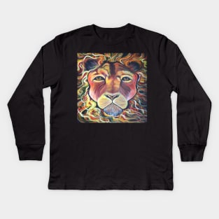Original Abstract Leo Lion Art Vibrant Colors Beautiful Canvas Prints & Home Decor Gifts Kids Long Sleeve T-Shirt